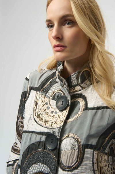 Joseph Ribkoff - Abstract Jacquard Trapeze Jacket