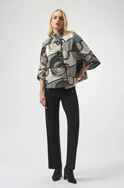 Joseph Ribkoff - Abstract Jacquard Trapeze Jacket