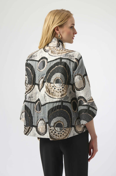 Joseph Ribkoff - Abstract Jacquard Trapeze Jacket