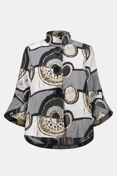 Joseph Ribkoff - Abstract Jacquard Trapeze Jacket