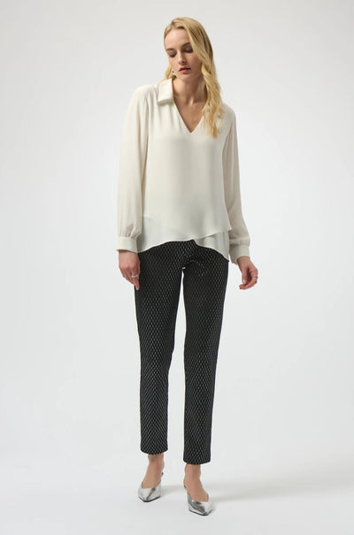 Joseph Ribkoff - Foiled Heavy Knit Slim Fit Pants