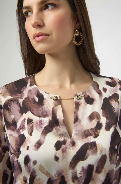 Joseph Ribkoff - Recycled Satin Animal Print Straight Top