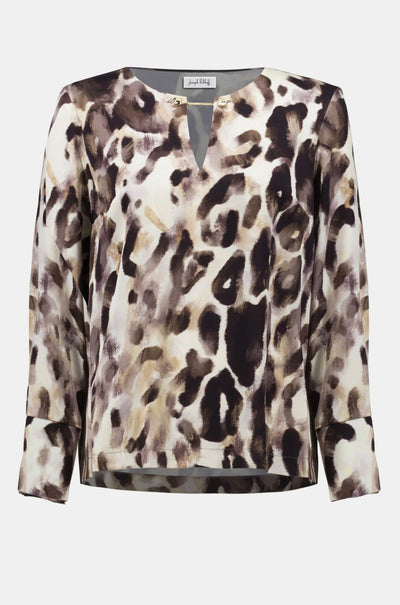 Joseph Ribkoff - Recycled Satin Animal Print Straight Top