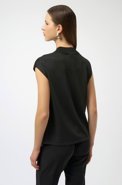 Joseph Ribkoff - Sweater Knit Sleeveless Pullover with Iron On Detail in Black