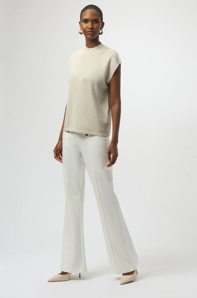 Joseph Ribkoff - Sweater Knit Sleeveless Pullover with Iron On Detail in Birch