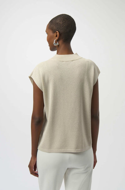 Joseph Ribkoff - Sweater Knit Sleeveless Pullover with Iron On Detail in Birch