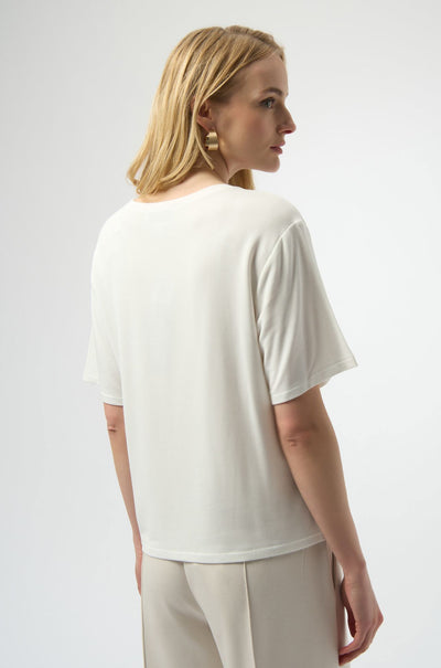 Joseph Ribkoff - Knit T-Shirt with Rhinestone Word