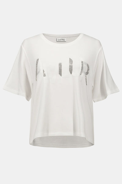 Joseph Ribkoff - Knit T-Shirt with Rhinestone Word