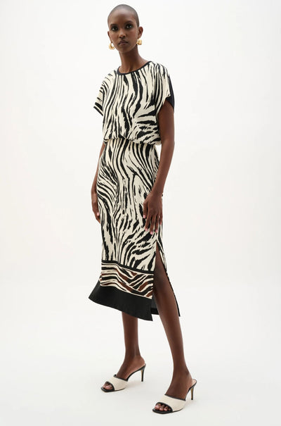 Joseph Ribkoff - Recycled Woven Animal Print Straight Skirt