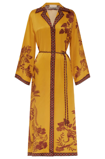 Alèmais - Banana Blossom Silk Shirtdress