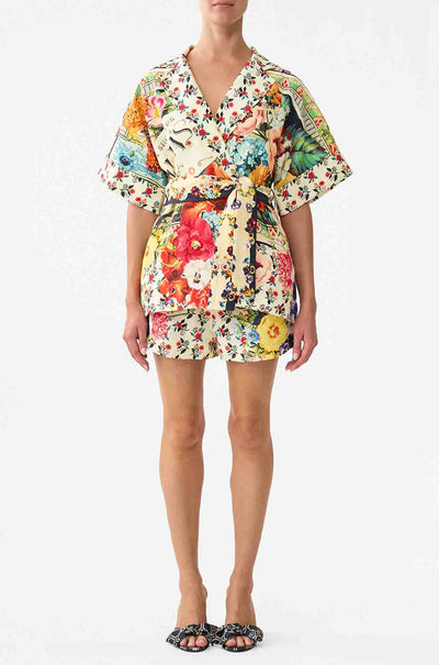 Camilla - Aromatic Amor Double Breasted Short Sleeve Jacket
