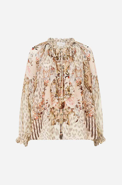 Camilla - Aranjuez Animalia Raglan Blouse w Front Ruffle