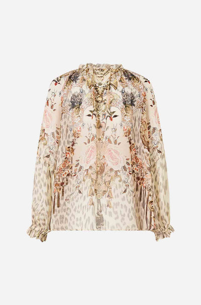 Camilla - Aranjuez Animalia Raglan Blouse w Front Ruffle