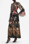 Camilla - A Night At The Opera Shaped Waistband Dress w/ Ruffle Frill Sleeves
