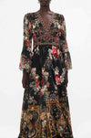 Camilla - A Night At The Opera Shaped Waistband Dress w/ Ruffle Frill Sleeves