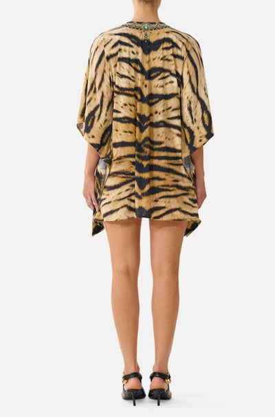 Camilla - A Wink To The Wild Short V Neck Kaftan w/ Ring Front Trim