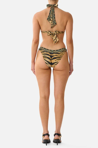 Camilla - A Wink To The Wild Soft Thick Tie Tri Bikini Set w/ Trims