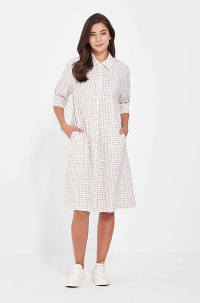 Verge - Acrobat Tile Dress in Bark Print