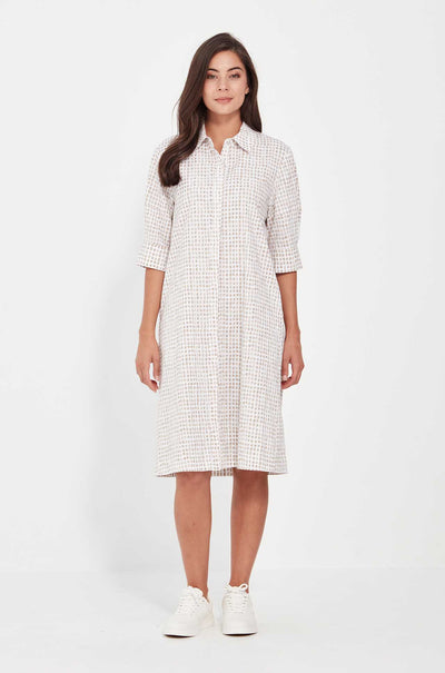 Verge - Acrobat Tile Dress in Bark Print
