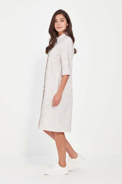Verge - Acrobat Tile Dress in Bark Print
