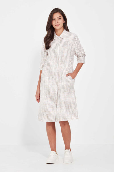 Verge - Acrobat Tile Dress in Bark Print