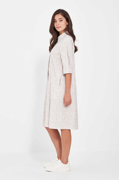 Verge - Acrobat Tile Dress in Bark Print