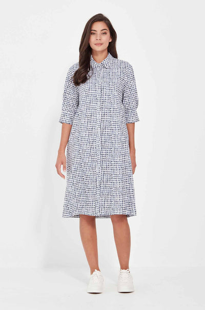 Verge - Acrobat Tile Dress in Denim Print