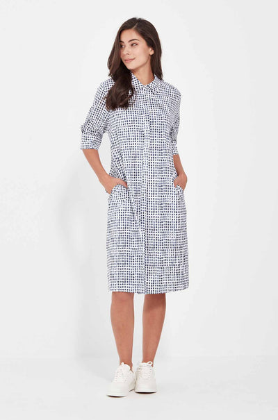 Verge - Acrobat Tile Dress in Denim Print