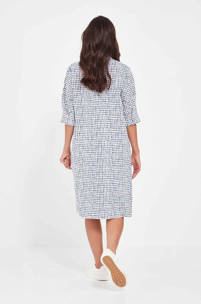 Verge - Acrobat Tile Dress in Denim Print