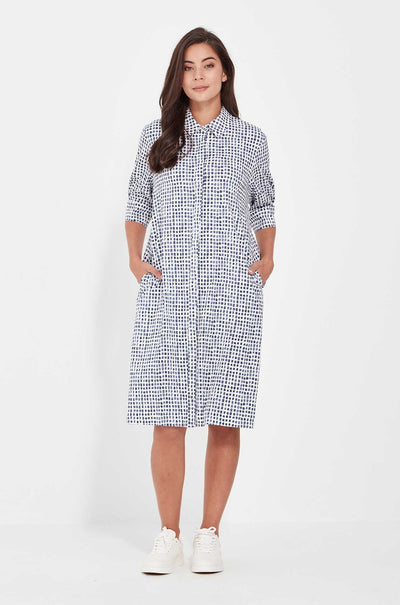 Verge - Acrobat Tile Dress in Denim Print