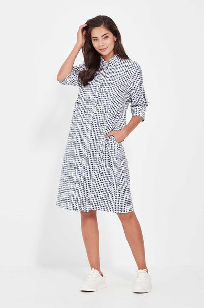 Verge - Acrobat Tile Dress in Denim Print