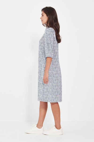 Verge - Acrobat Tile Dress in Denim Print