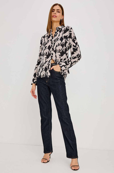 Rails - Alyssa LS Top in Onyx Jaguar