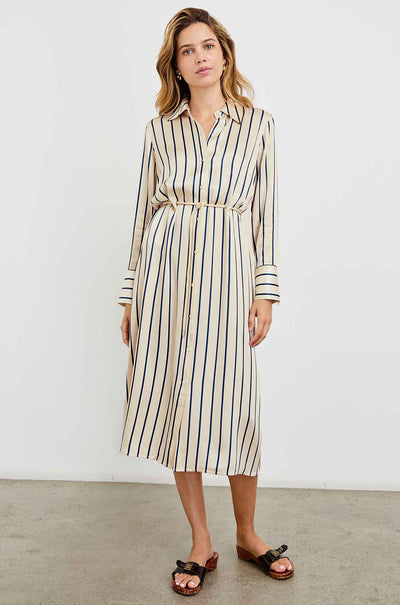 Rails - Anina Midi Dress in Ceramic Navy Stripe