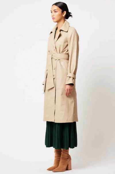 Once Was - Astra Leather Trench Coat