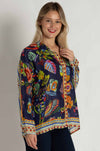 Johnny Was - The Audrey Oversized Shirred Back Shirt in Farout Scarf Print