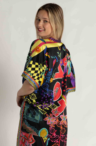 Johnny Was - The Audrey Short Sleeve Mandarin Collar Tunic in Jenny