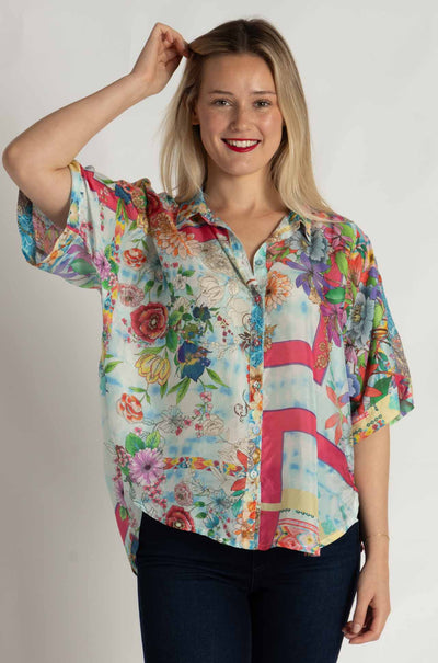 Johnny Was - The Audrey Short Sleeve Shirt in Mixed Waves (Australian Exclusive)