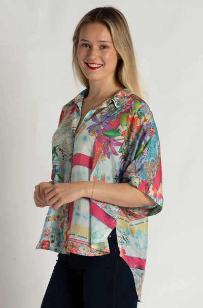 Johnny Was - The Audrey Short Sleeve Shirt in Mixed Waves (Australian Exclusive)
