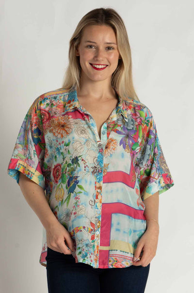 Johnny Was - The Audrey Short Sleeve Shirt in Mixed Waves (Australian Exclusive)