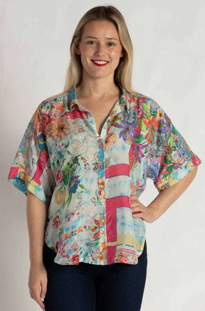 Johnny Was - The Audrey Short Sleeve Shirt in Mixed Waves (Australian Exclusive)