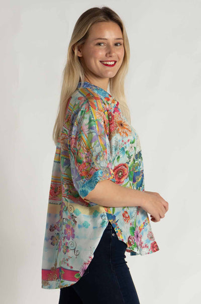 Johnny Was - The Audrey Short Sleeve Shirt in Mixed Waves (Australian Exclusive)