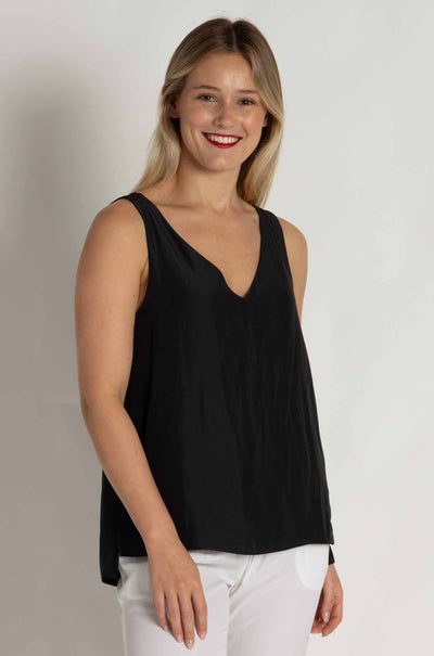 Mela Purdie - Audrey Tank in Mache in Carbon