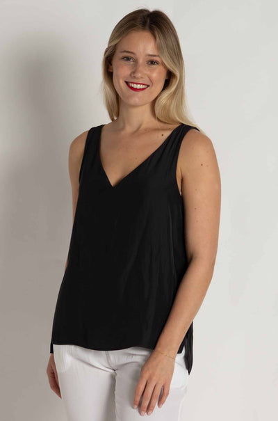 Mela Purdie - Audrey Tank in Mache in Carbon