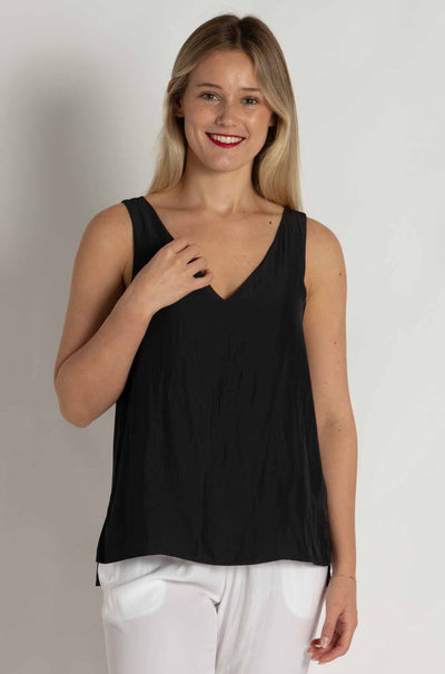 Mela Purdie - Audrey Tank in Mache in Carbon