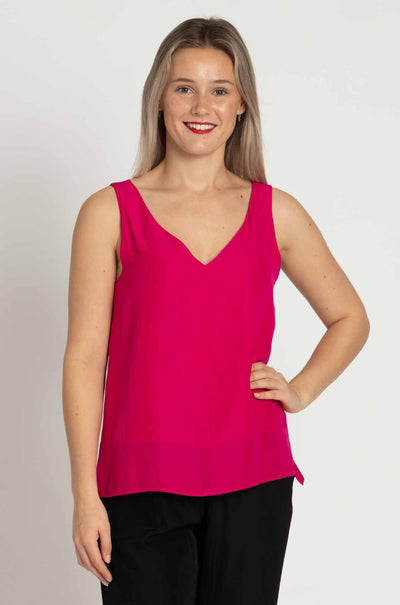 Mela Purdie - Audrey Tank in Cerise Mache
