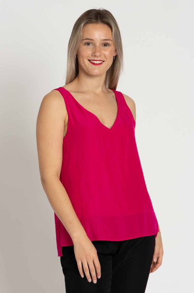 Mela Purdie - Audrey Tank in Cerise Mache