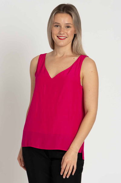 Mela Purdie - Audrey Tank in Cerise Mache