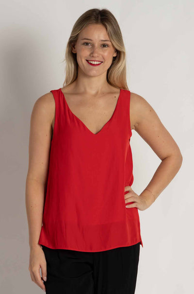 Mela Purdie - Audrey Tank in Mache in Poppy