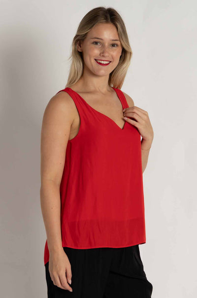 Mela Purdie - Audrey Tank in Mache in Poppy